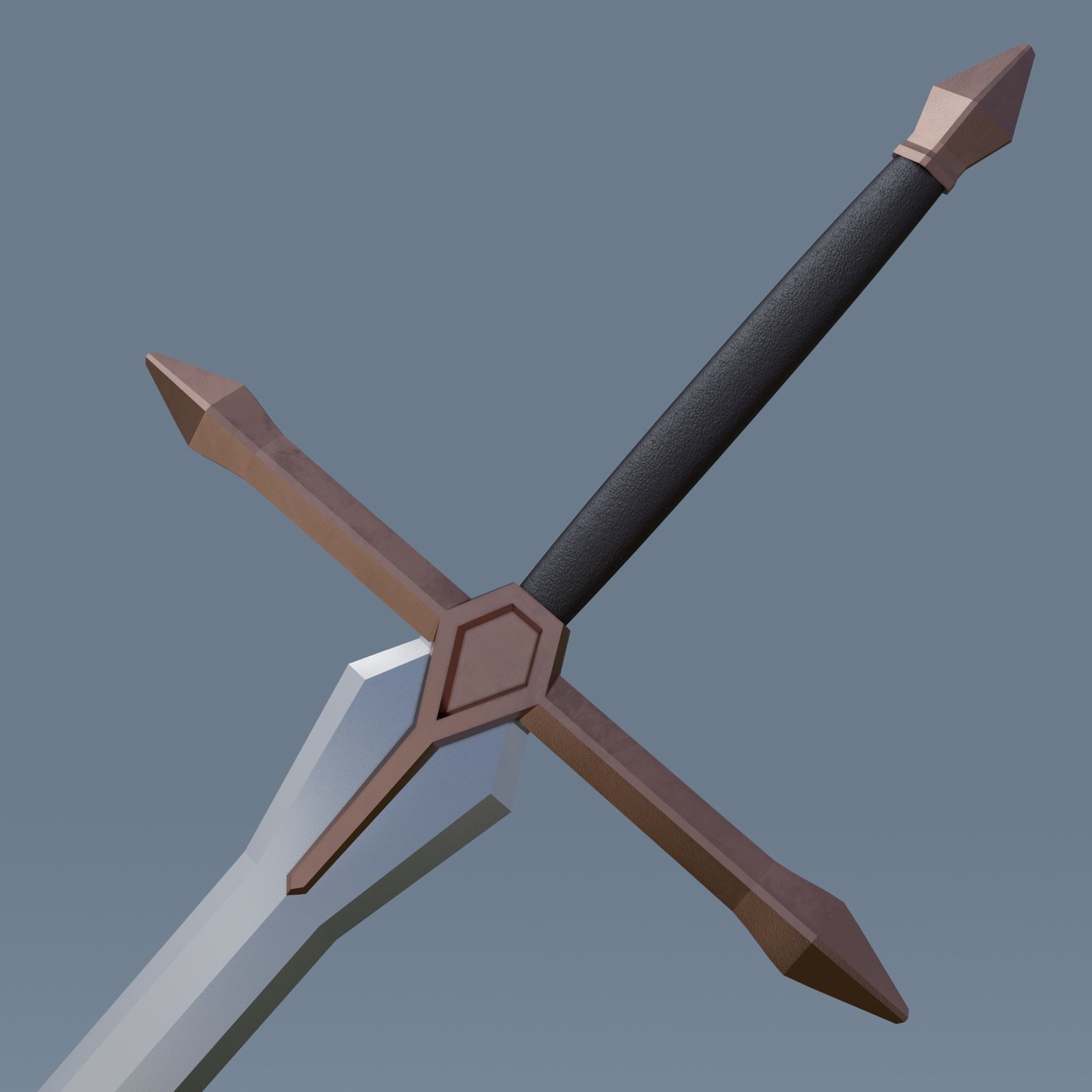 Sword pair of swords Low-poly 3D model_8