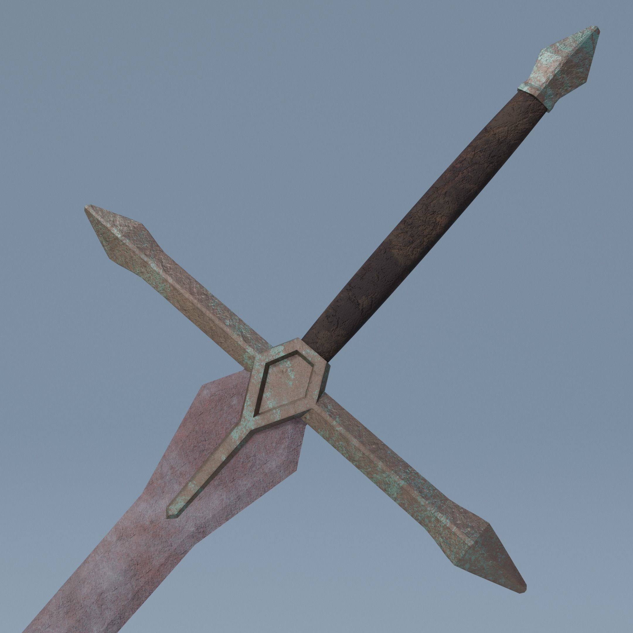 Sword pair of swords Low-poly 3D model_4