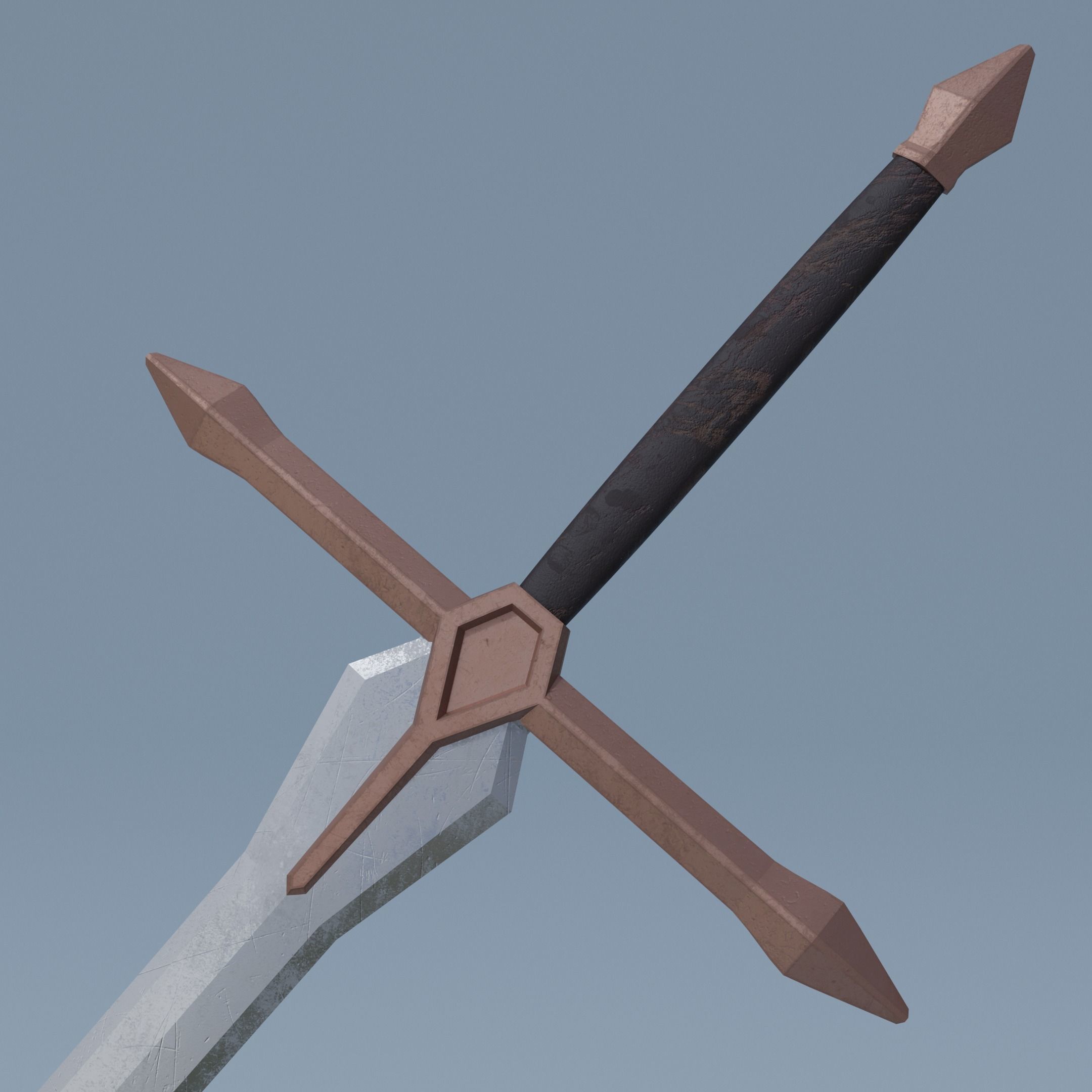 Sword pair of swords Low-poly 3D model_3