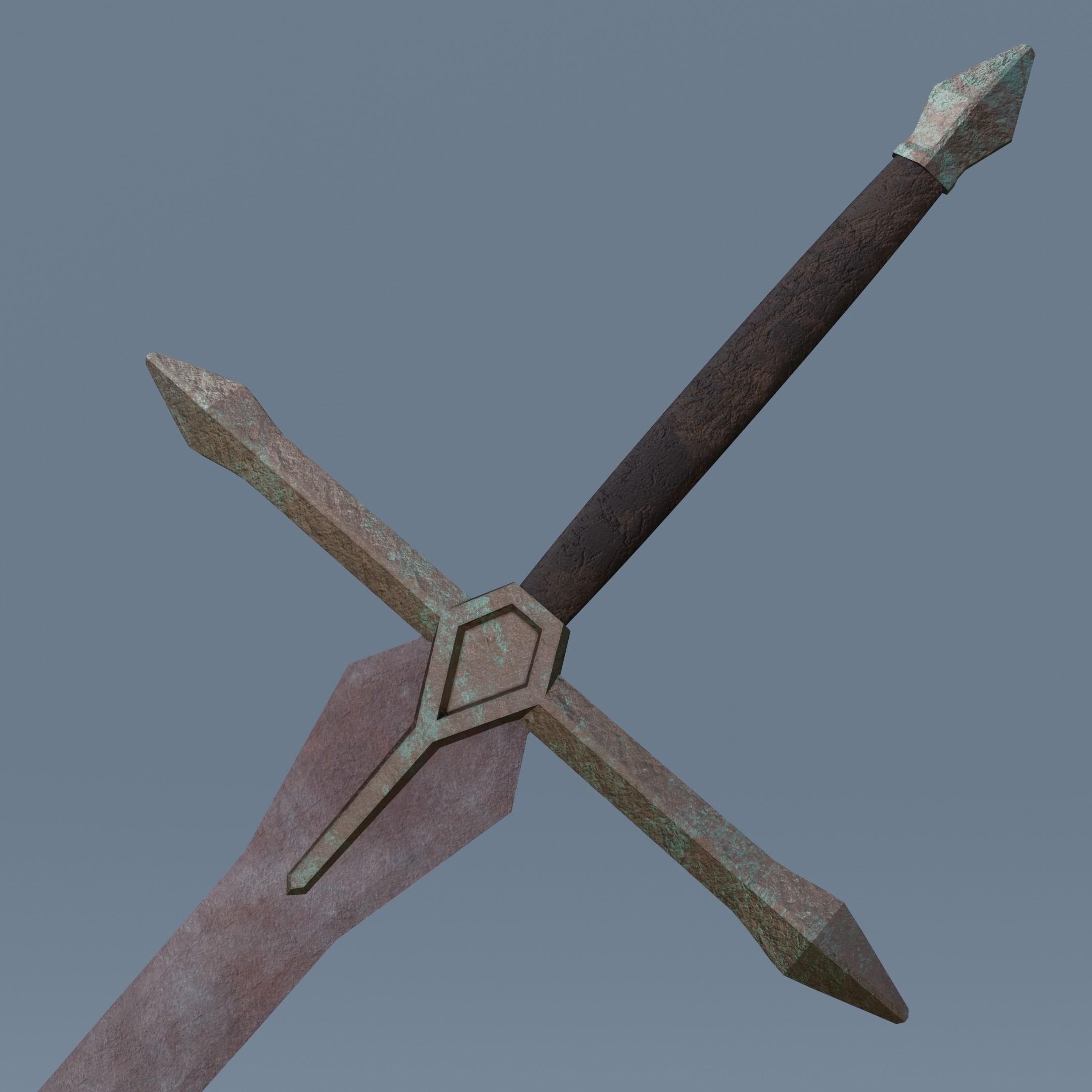 Sword pair of swords Low-poly 3D model_10