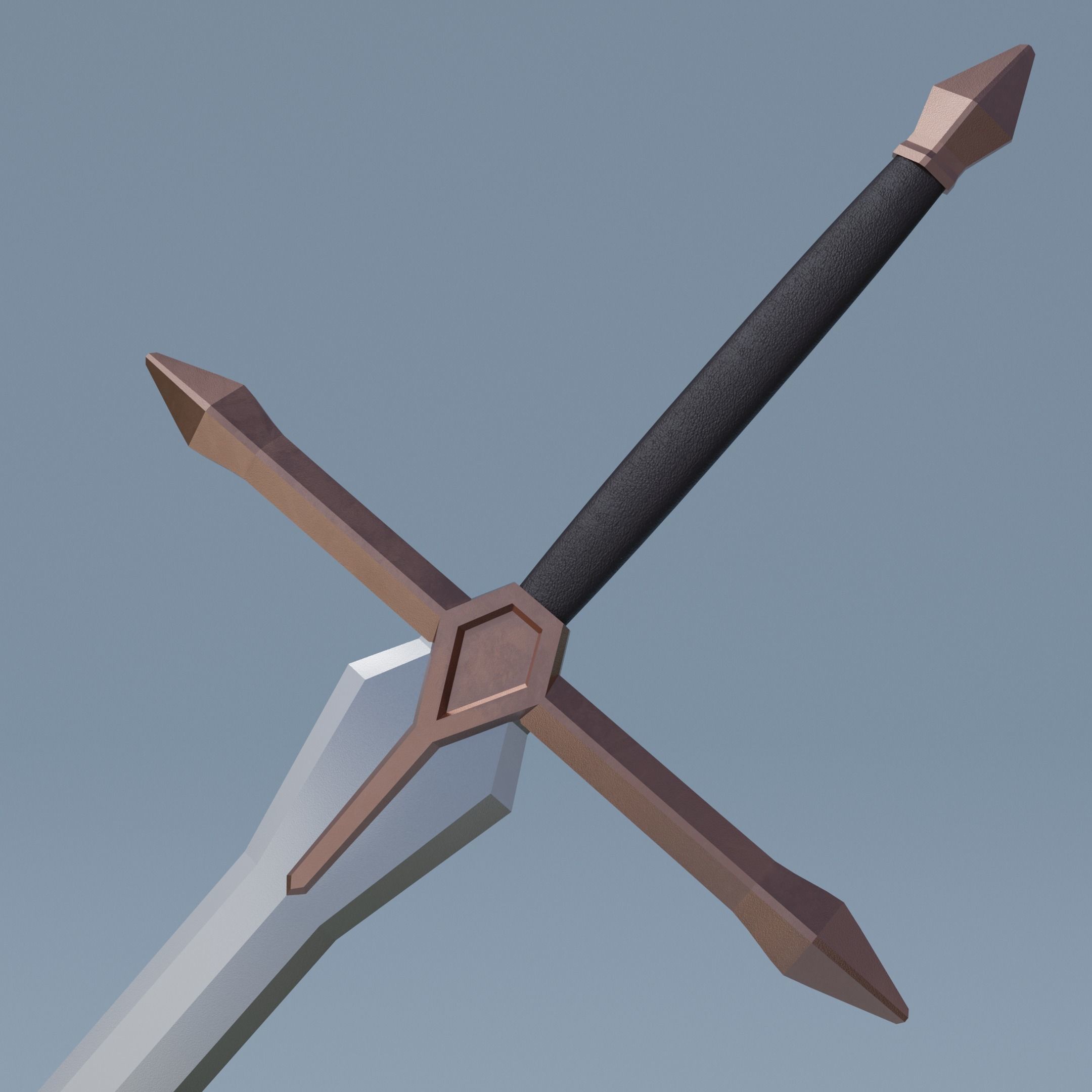 Sword pair of swords Low-poly 3D model_2