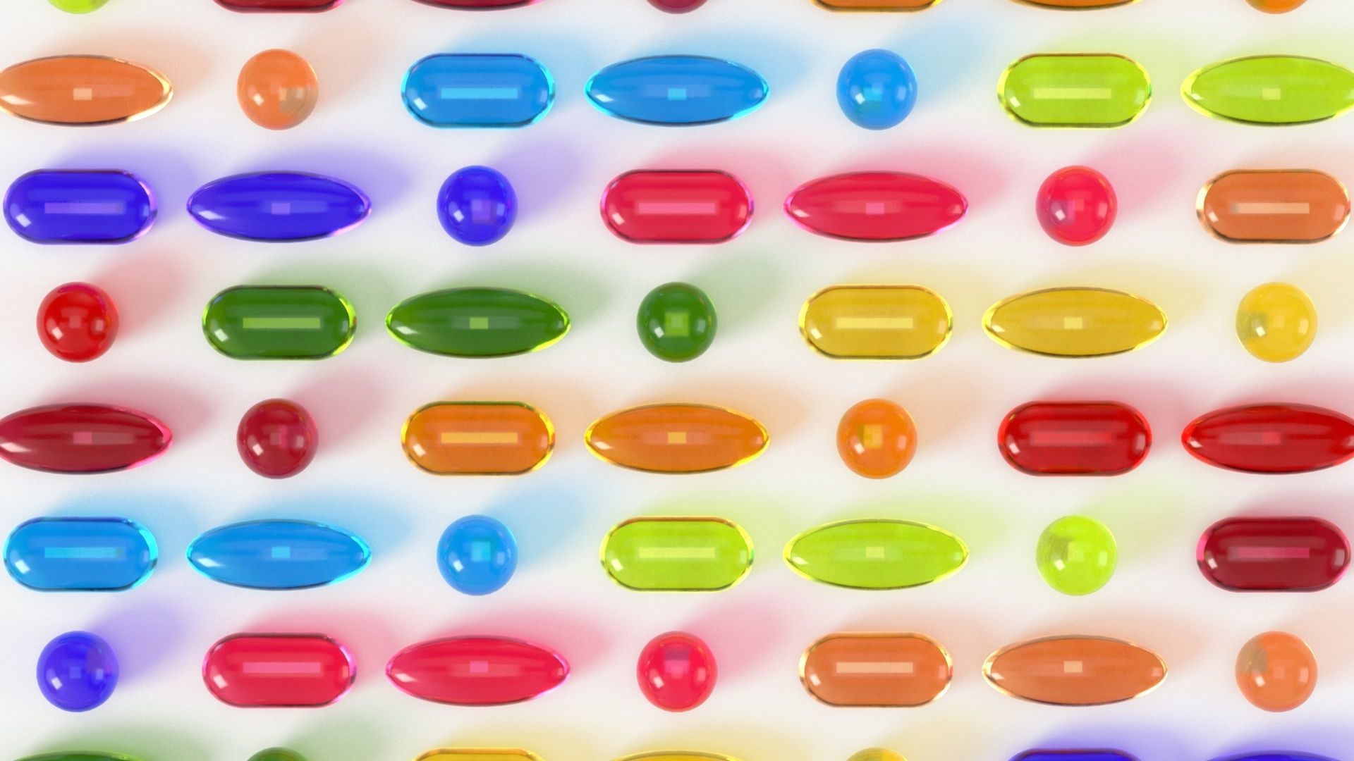 Set of oil pills with 4K PBR tex and color variations Low-poly 3D model_2