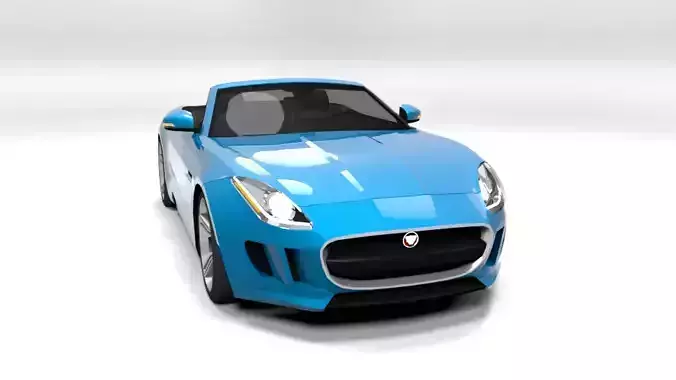 JAGUAR F-TYPE CABRIO OPEN LOWPOLY Low-poly 3D model