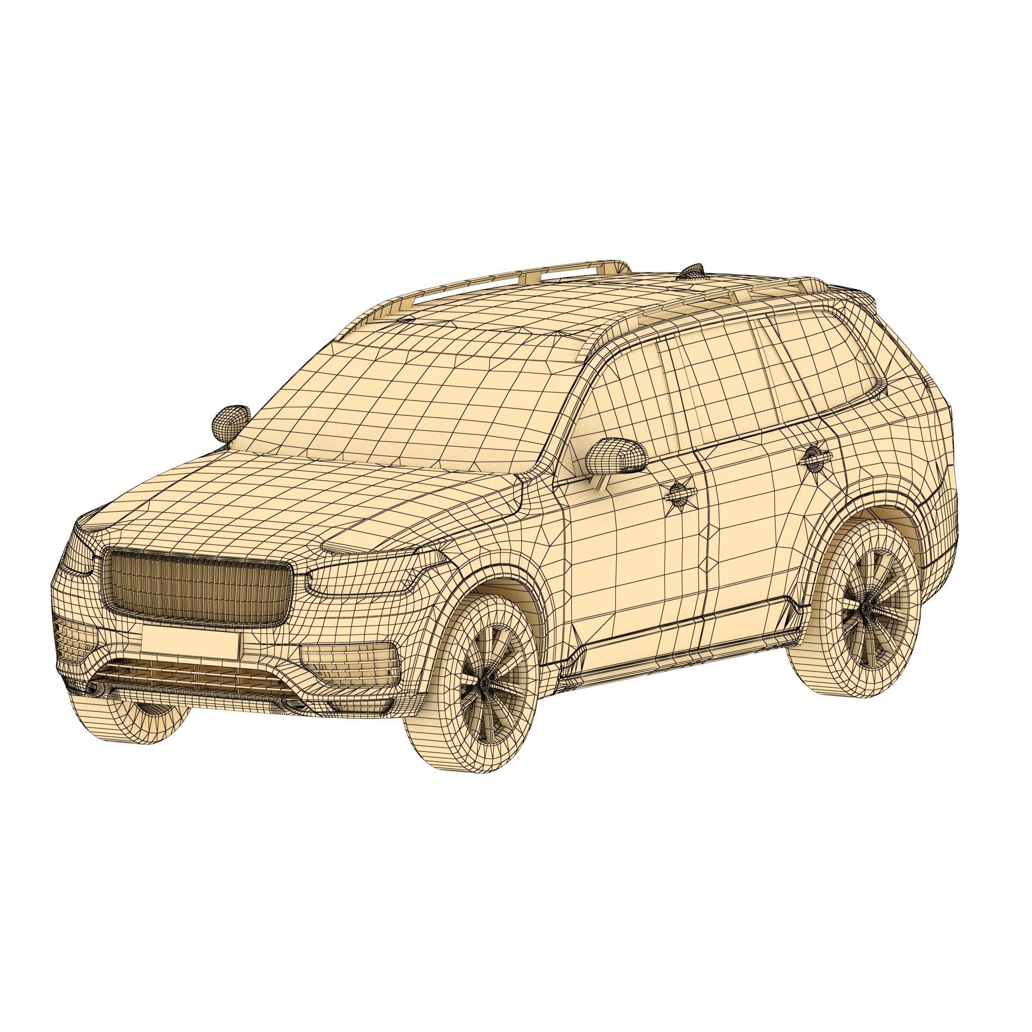  Volvo XC90 Lowpoly PBR   Low-poly 3D model_14