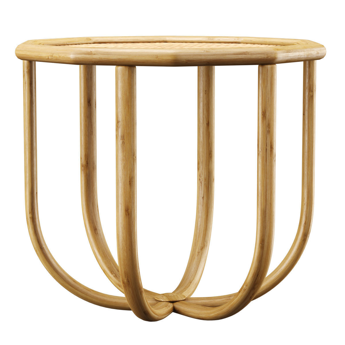 Spider rattan coffee table  3D model_1