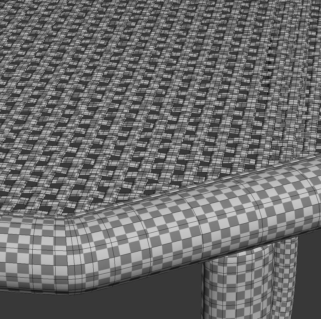 Spider rattan coffee table  3D model_5