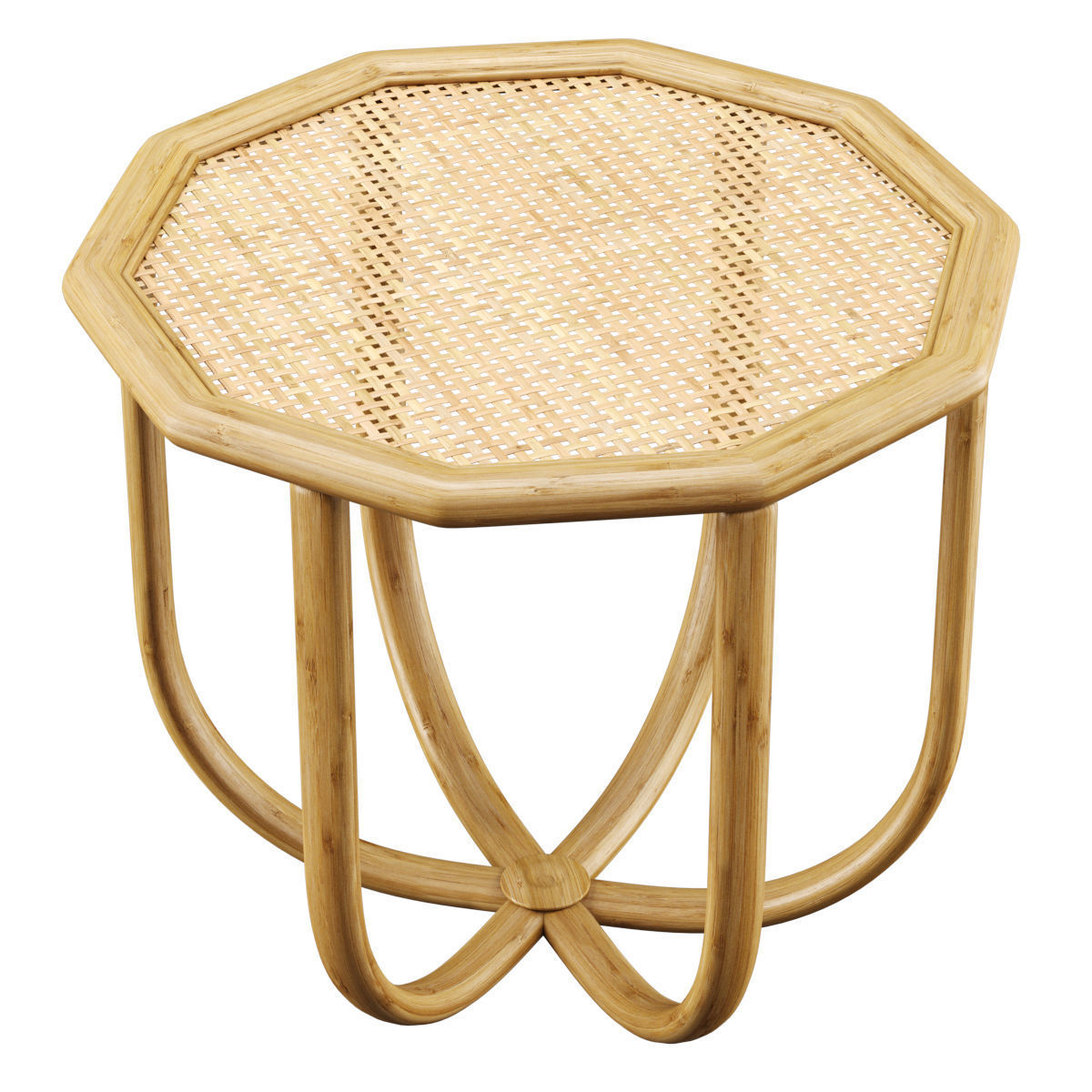 Spider rattan coffee table  3D model_2
