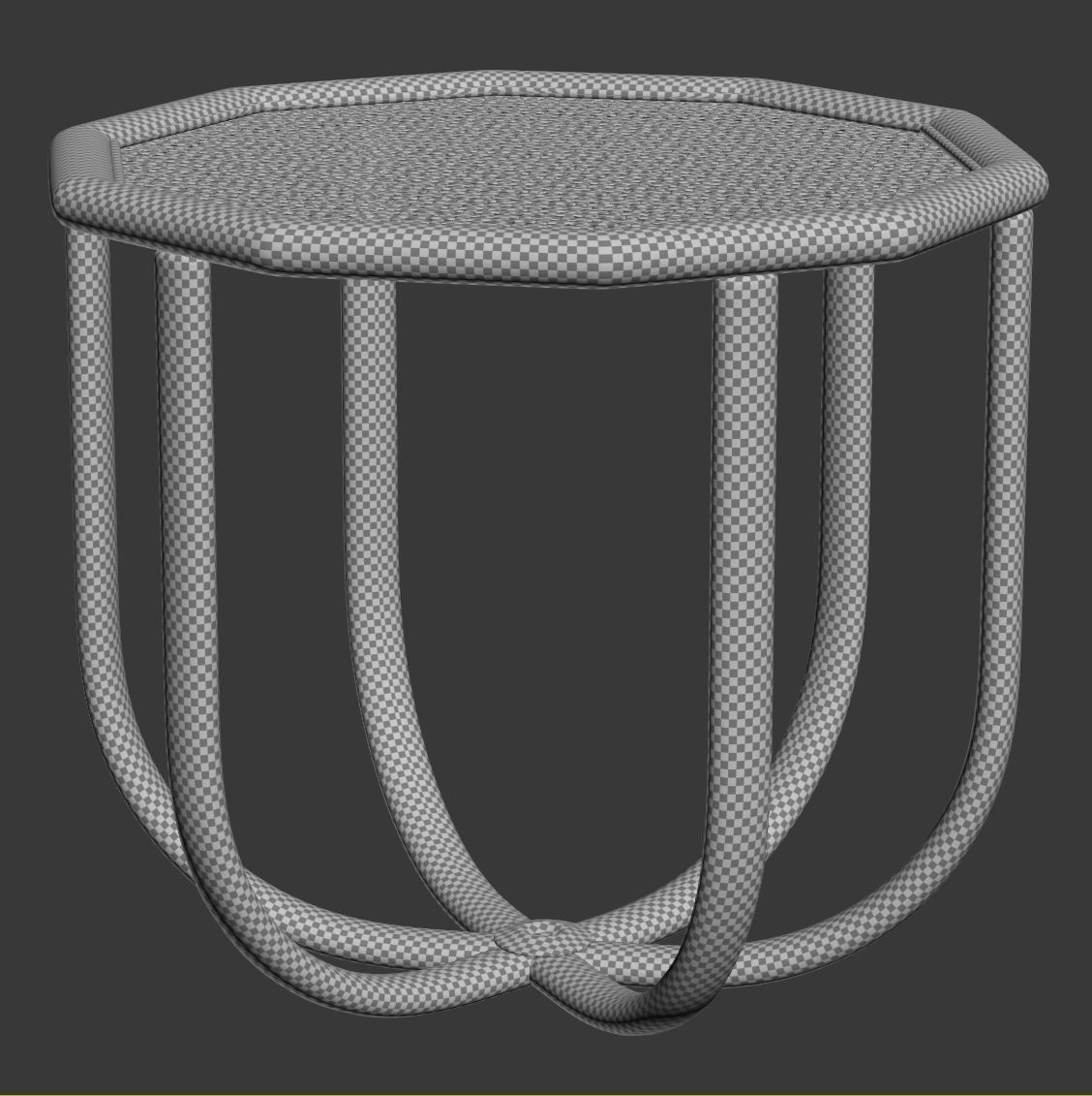 Spider rattan coffee table  3D model_4