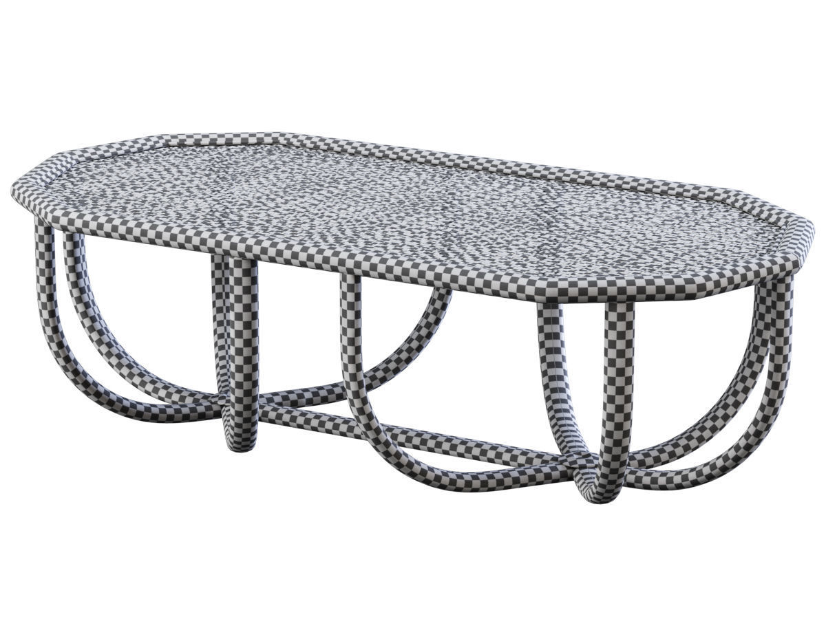 Spider rectangle rattan coffee table  3D model_6
