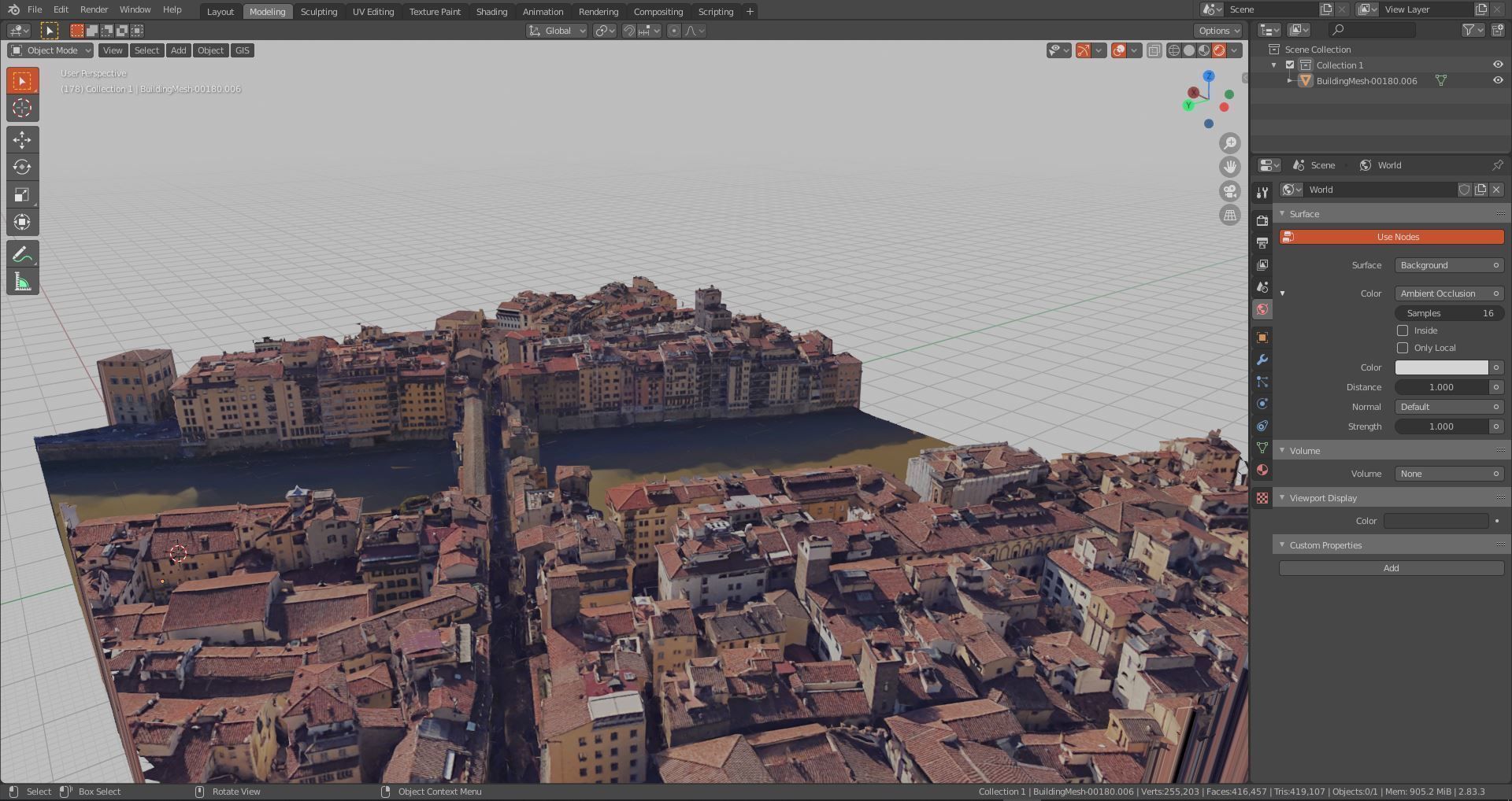 Pontevecchio Florence Italy  with texture Low-poly 3D model_7