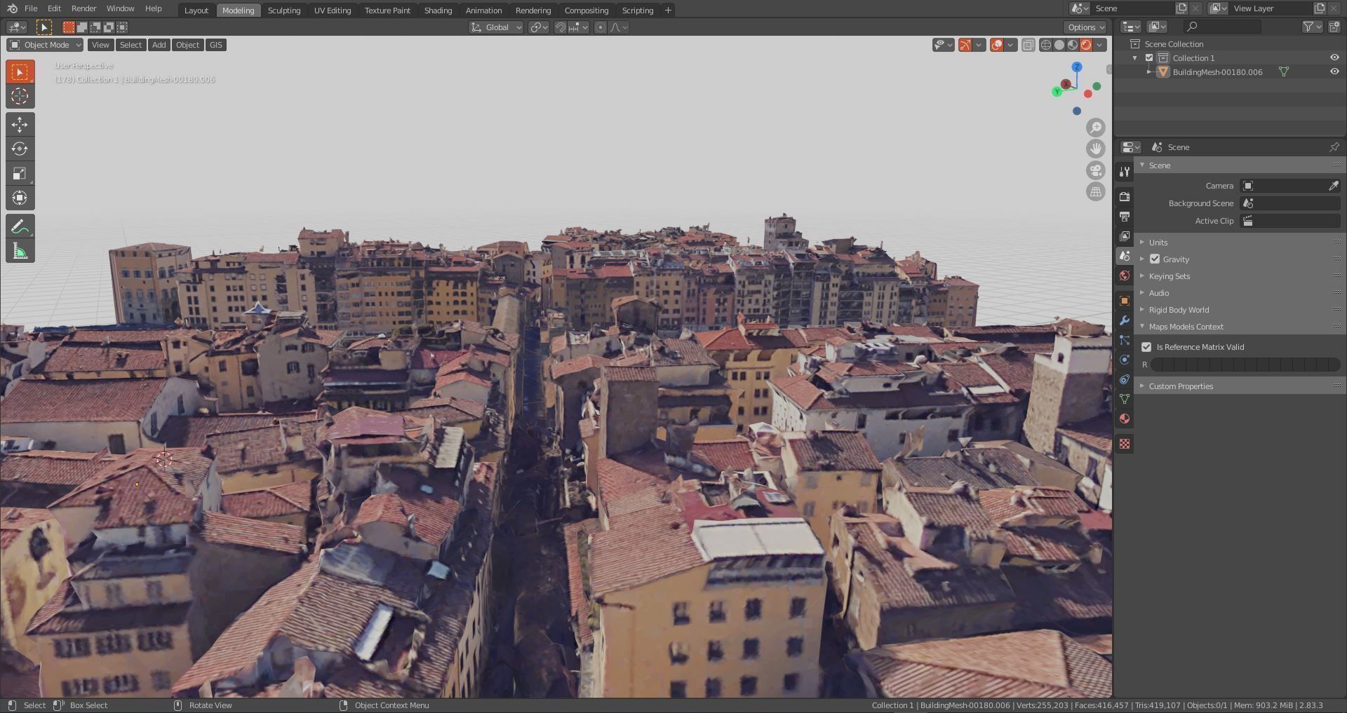 Pontevecchio Florence Italy  with texture Low-poly 3D model_2
