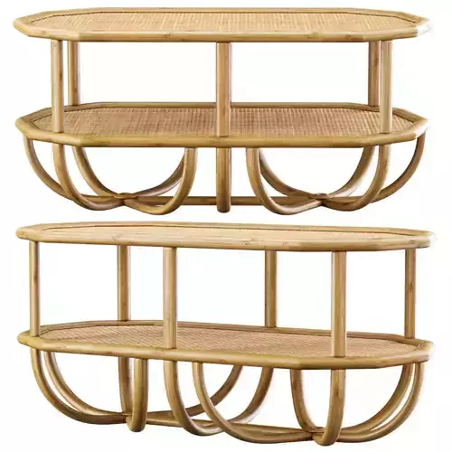 Spider double rattan coffee table