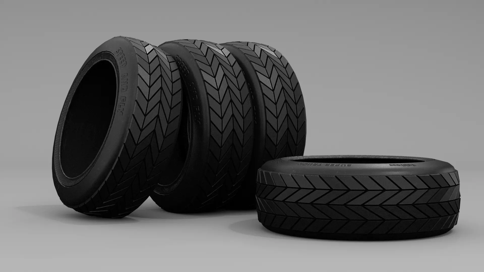Tires Asset Low-poly 3D model_0