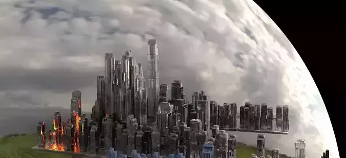 Sci Fi Towers City 3D model
