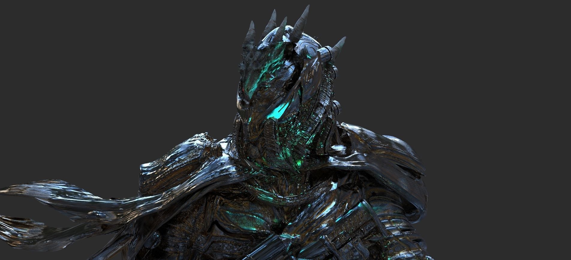 Alien Drake Bust 3D model_1