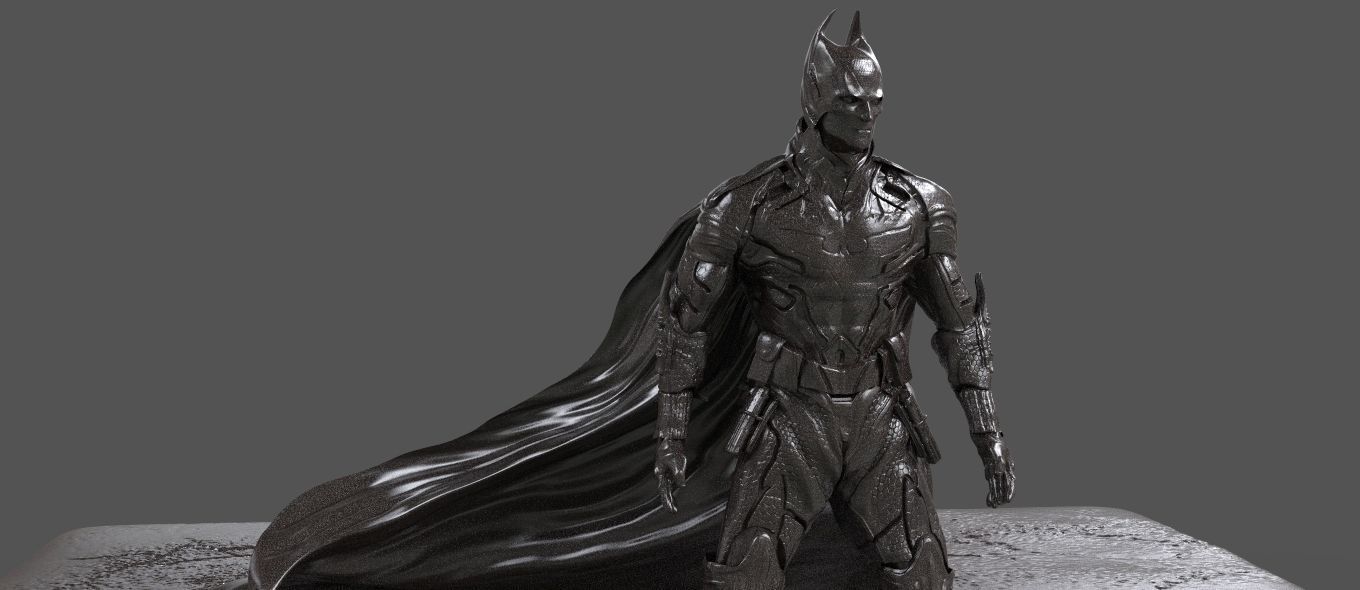 Batman 3D model statue of in warehouse 3D model_2