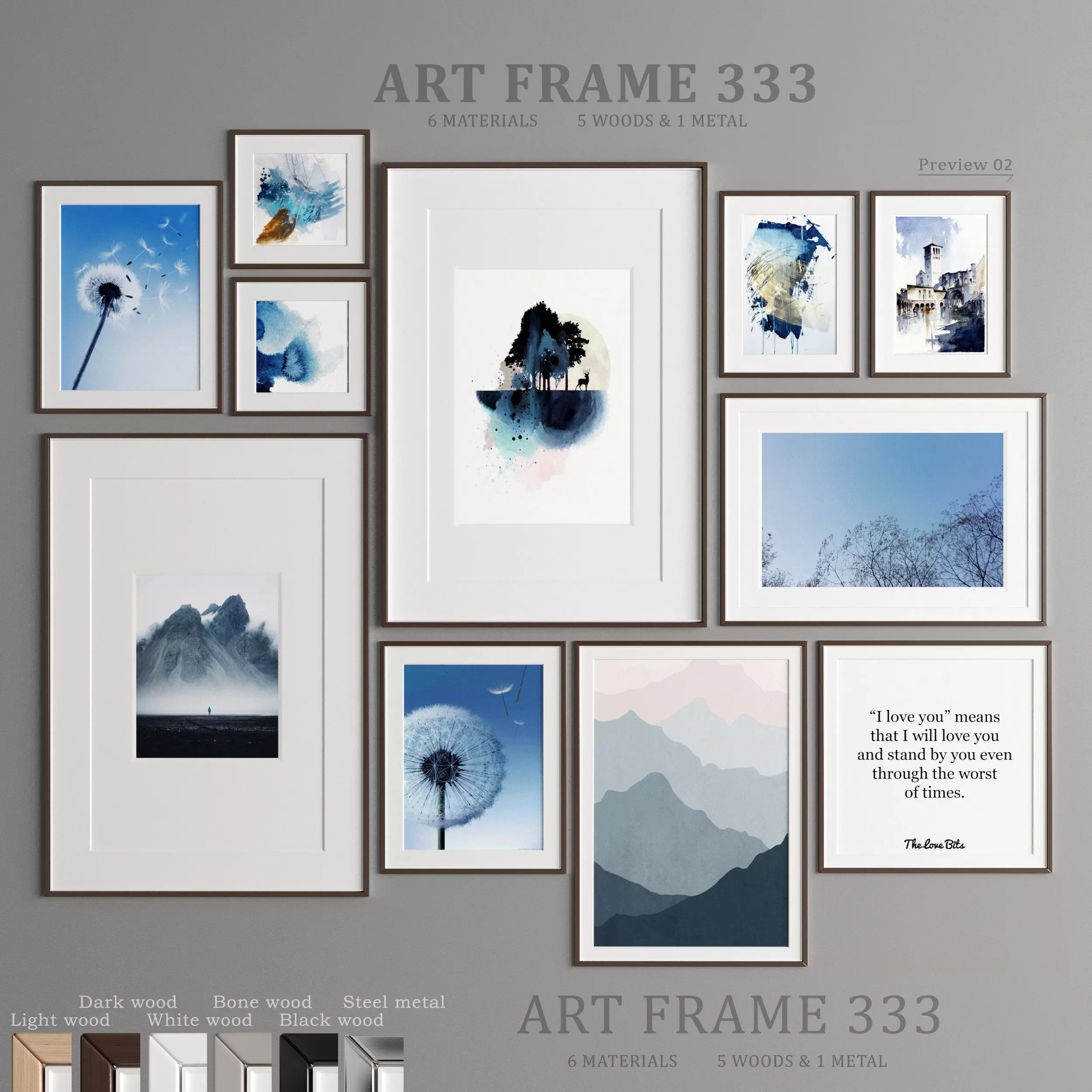 Art Frame 333 Low-poly 3D model_0