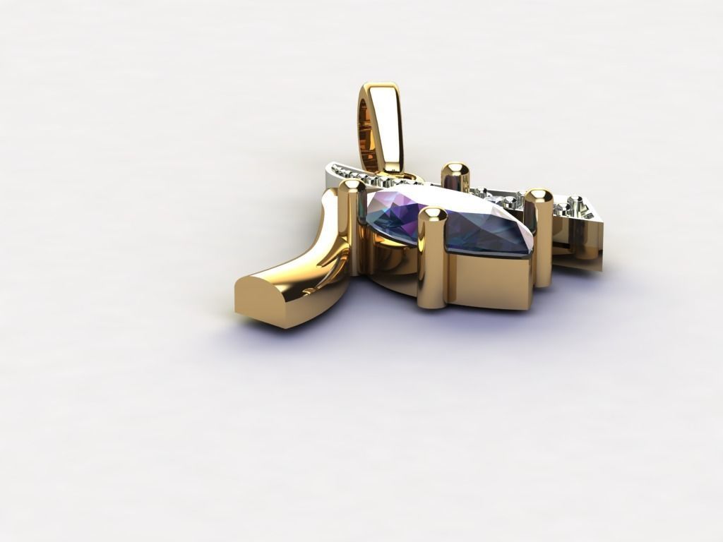 Pendant with diamonds und2260 3D print model_3