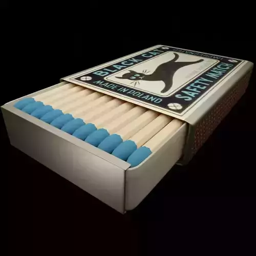 matches matchbox with inside Low-poly 3D model