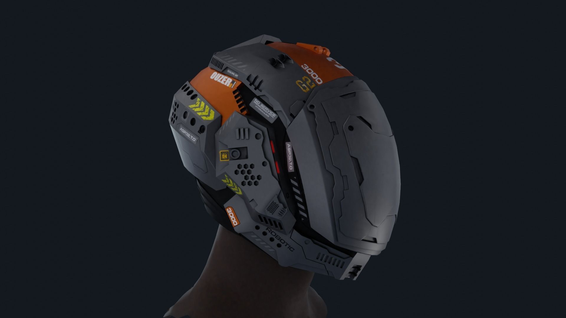 Sci-Fi Helmet 3D model_2