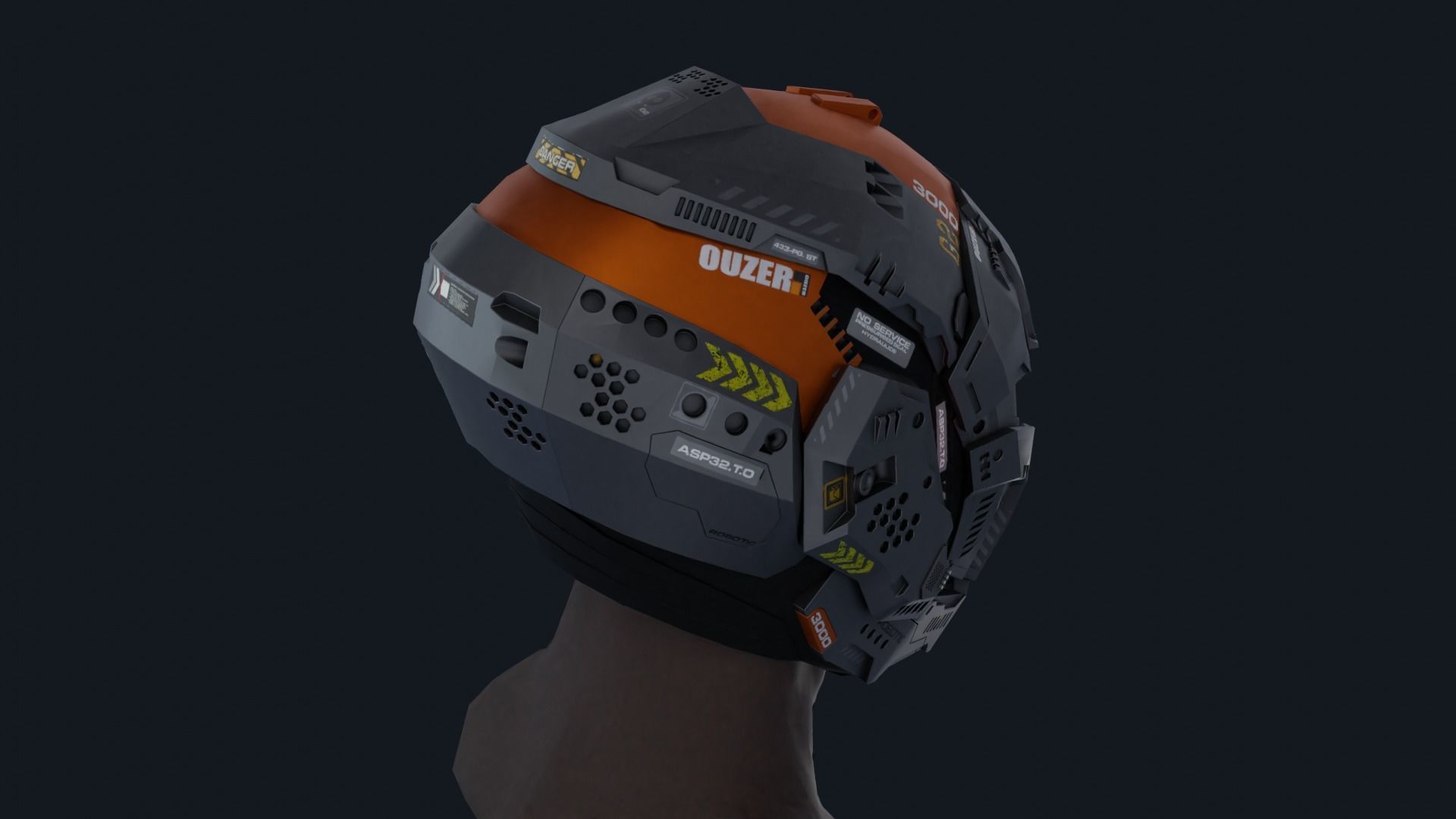 Sci-Fi Helmet 3D model_7
