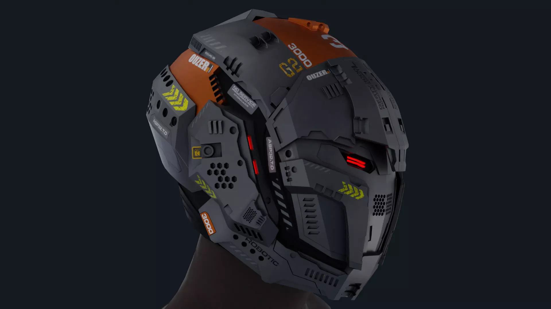Sci-Fi Helmet 3D model_0