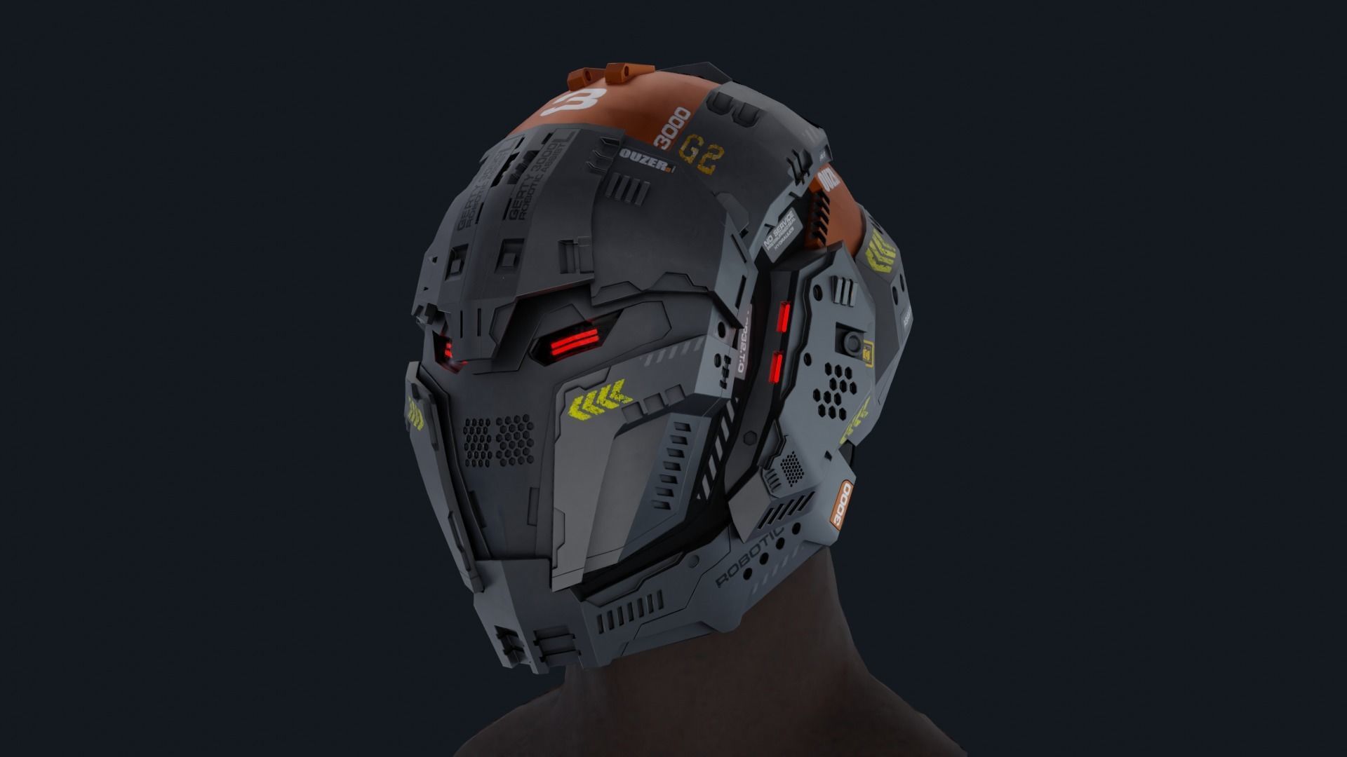 Sci-Fi Helmet 3D model_4