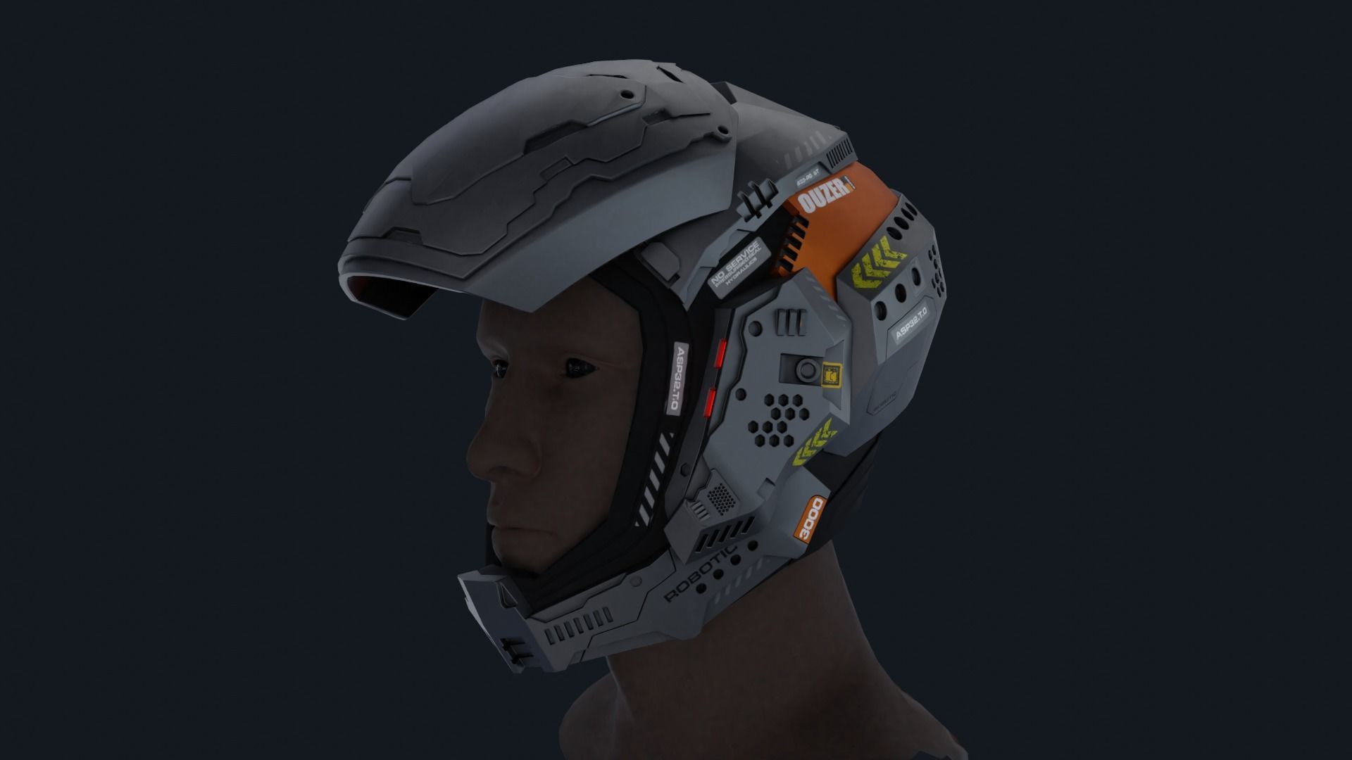 Sci-Fi Helmet 3D model_3