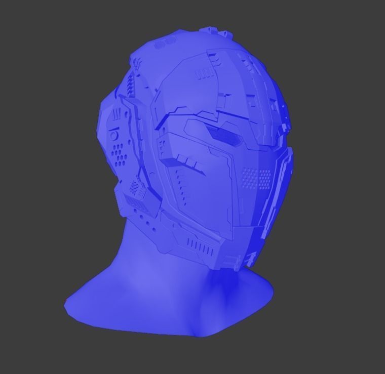 Sci-Fi Helmet 3D model_15