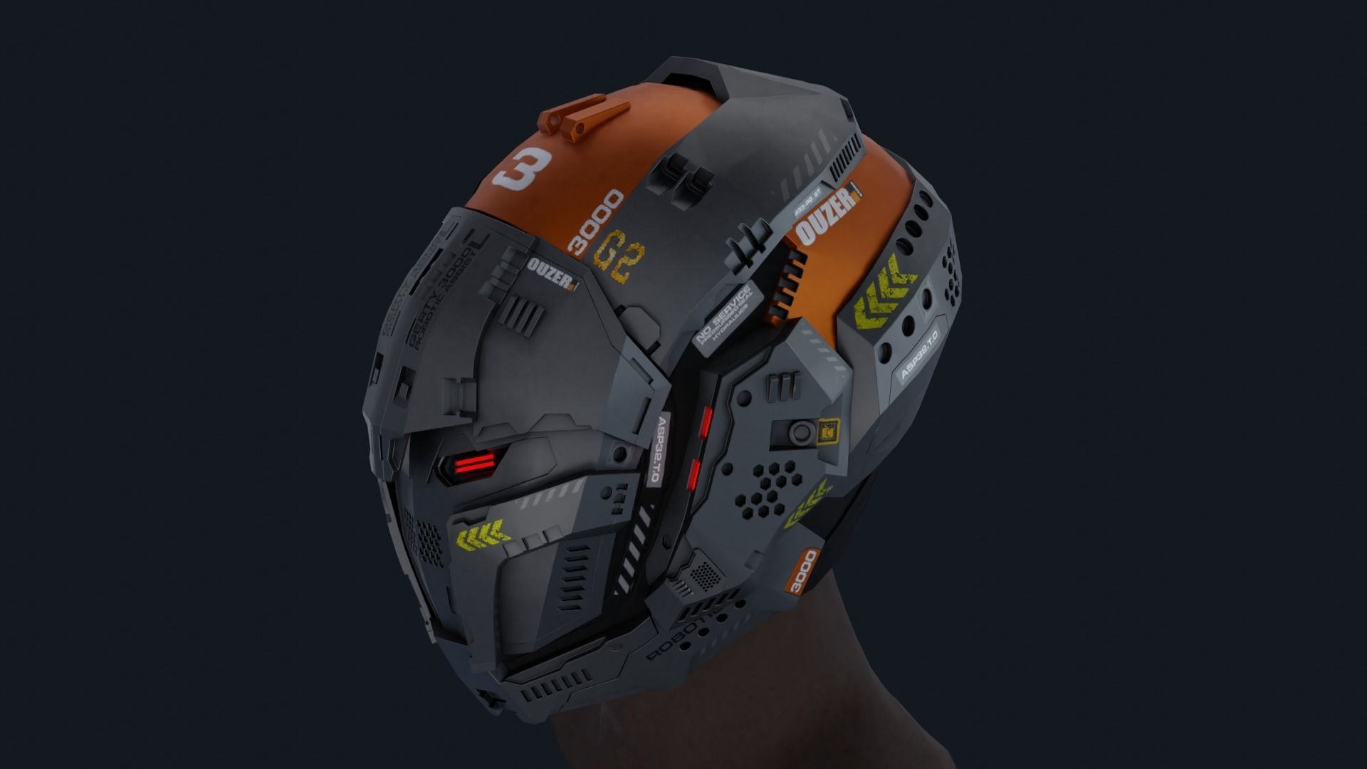 Sci-Fi Helmet 3D model_6