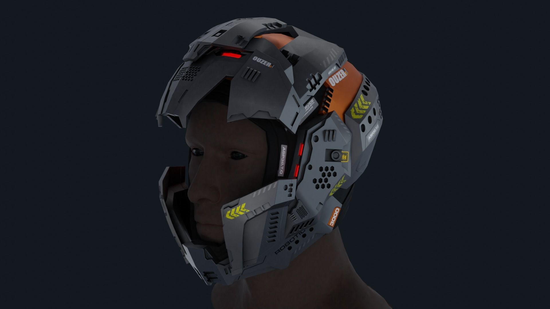 Sci-Fi Helmet 3D model_9