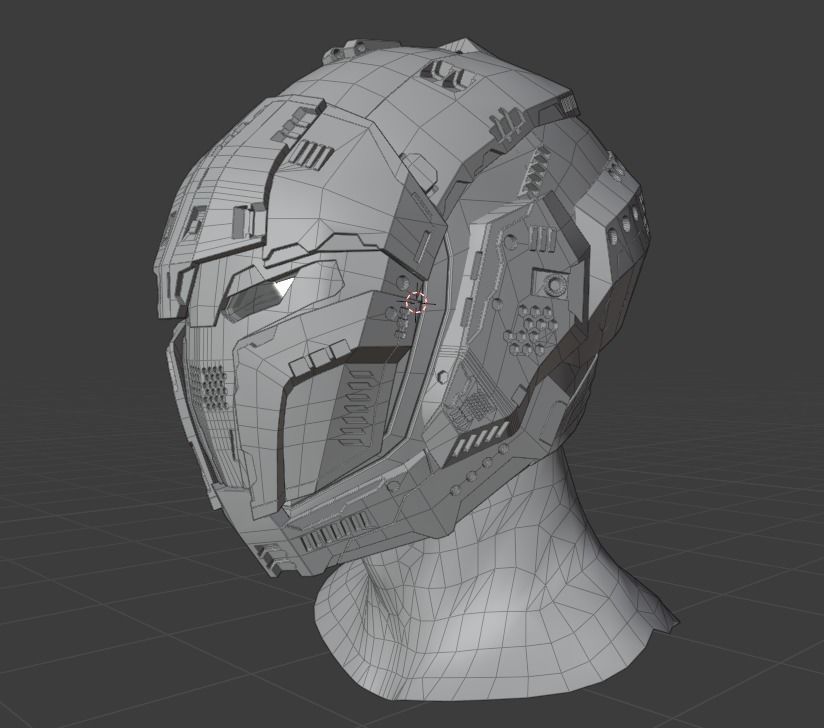 Sci-Fi Helmet 3D model_12