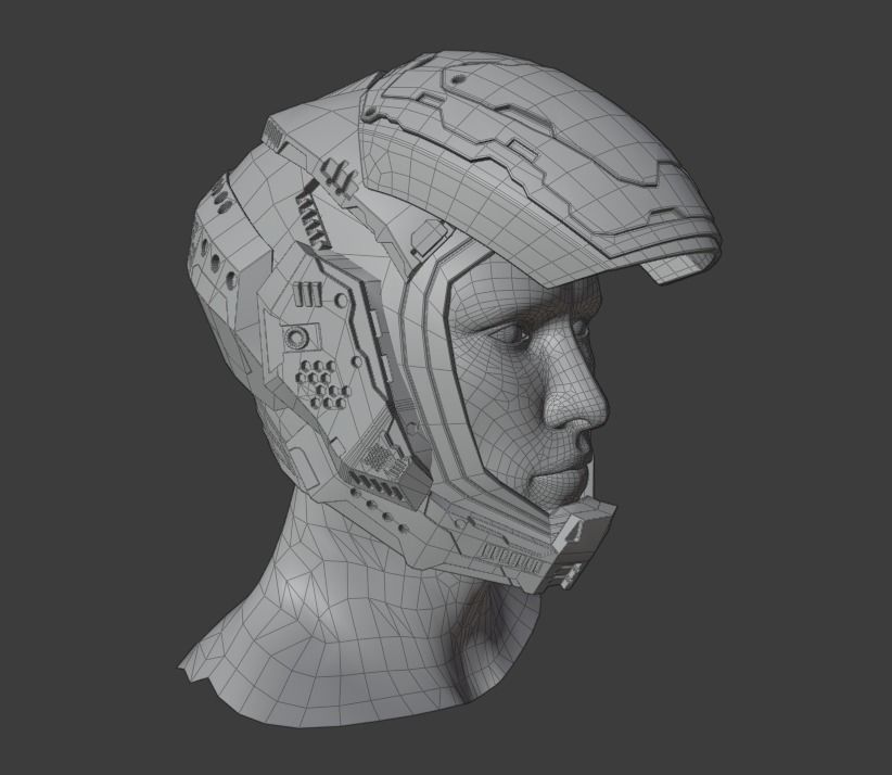 Sci-Fi Helmet 3D model_14