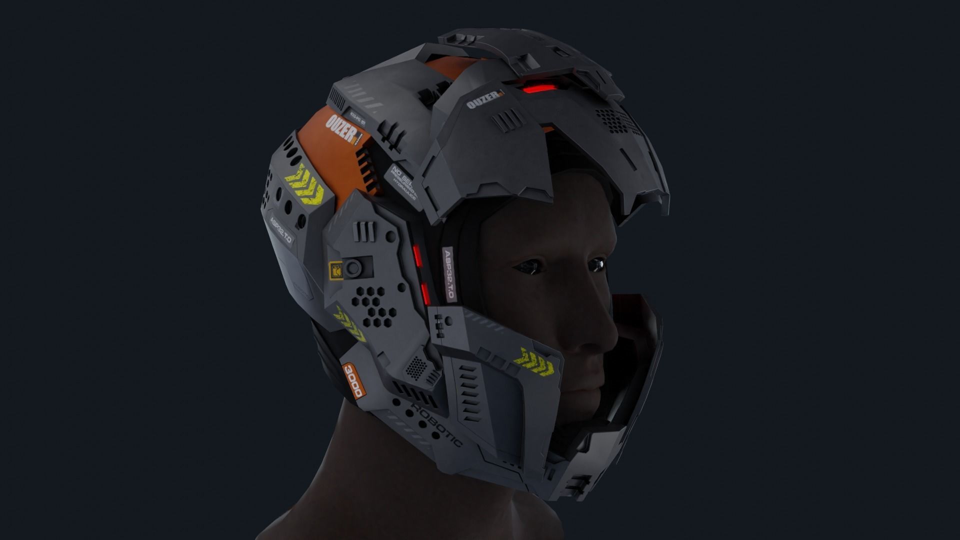 Sci-Fi Helmet 3D model_8