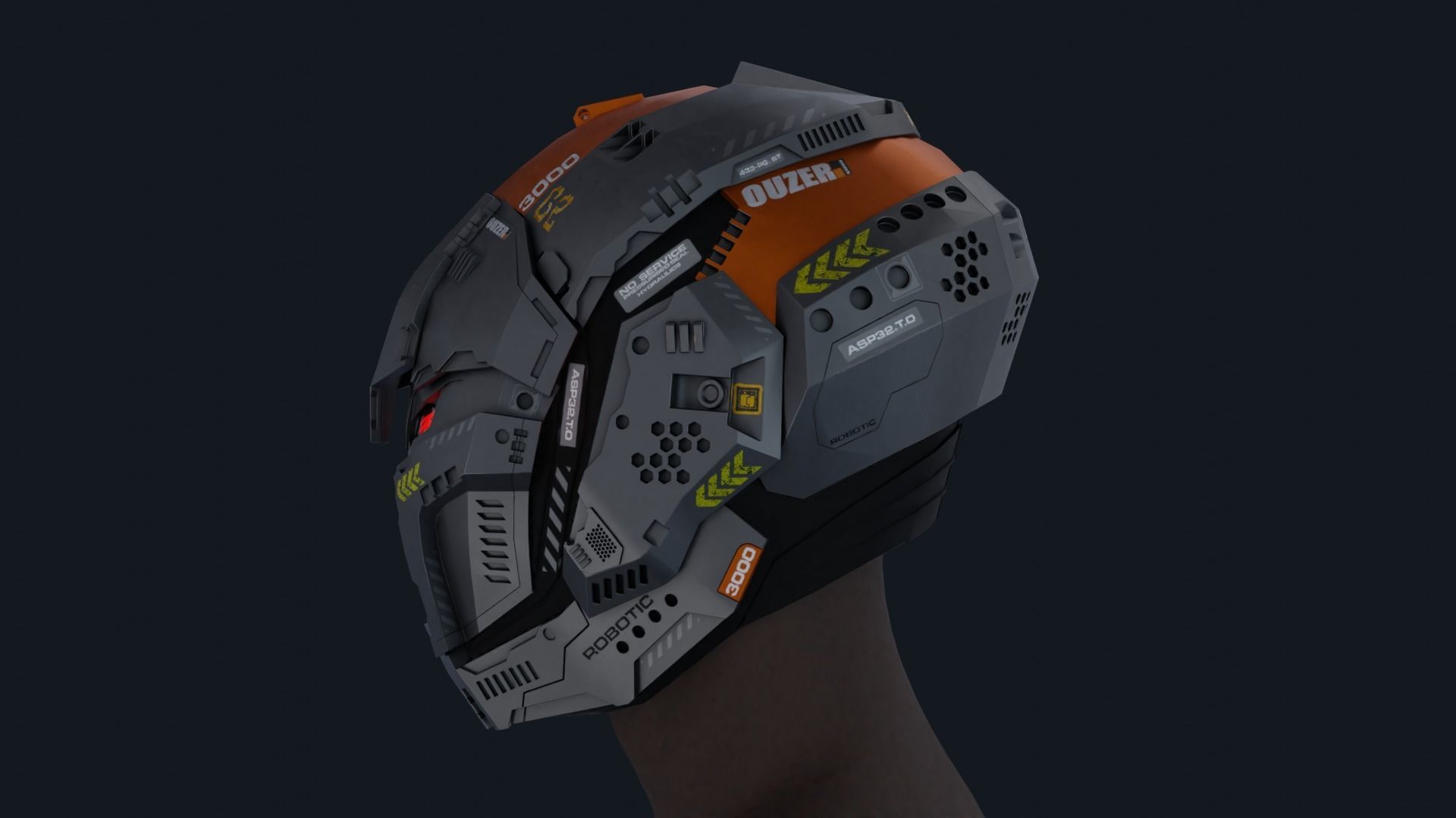 Sci-Fi Helmet 3D model_5