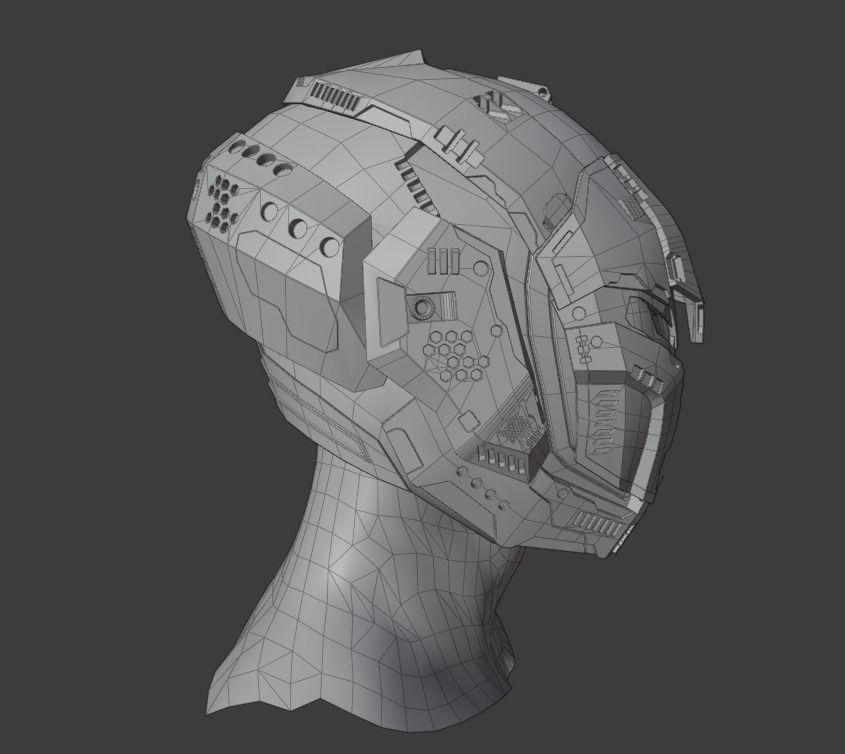 Sci-Fi Helmet 3D model_13