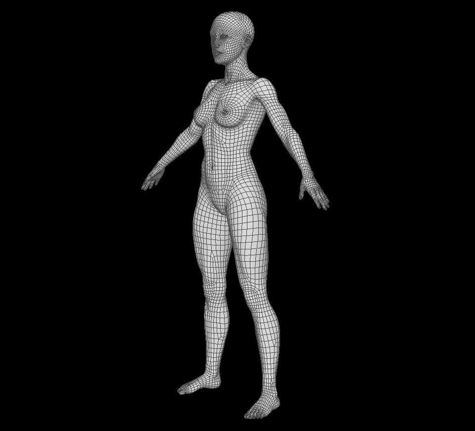Base Mesh Asian Female 3D model 3D model_4