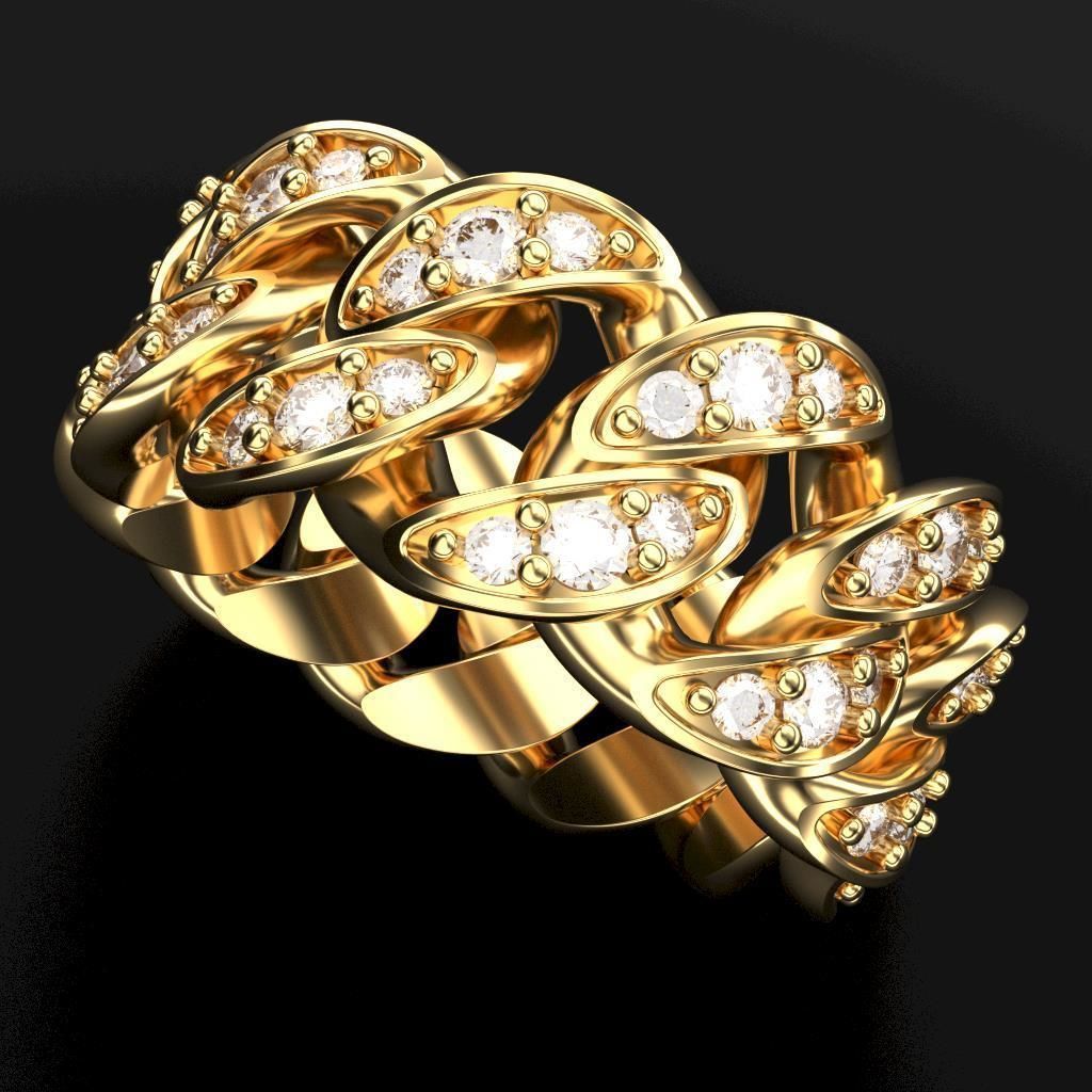 CUBAN RING SIZE 9 USA 3D print model_2