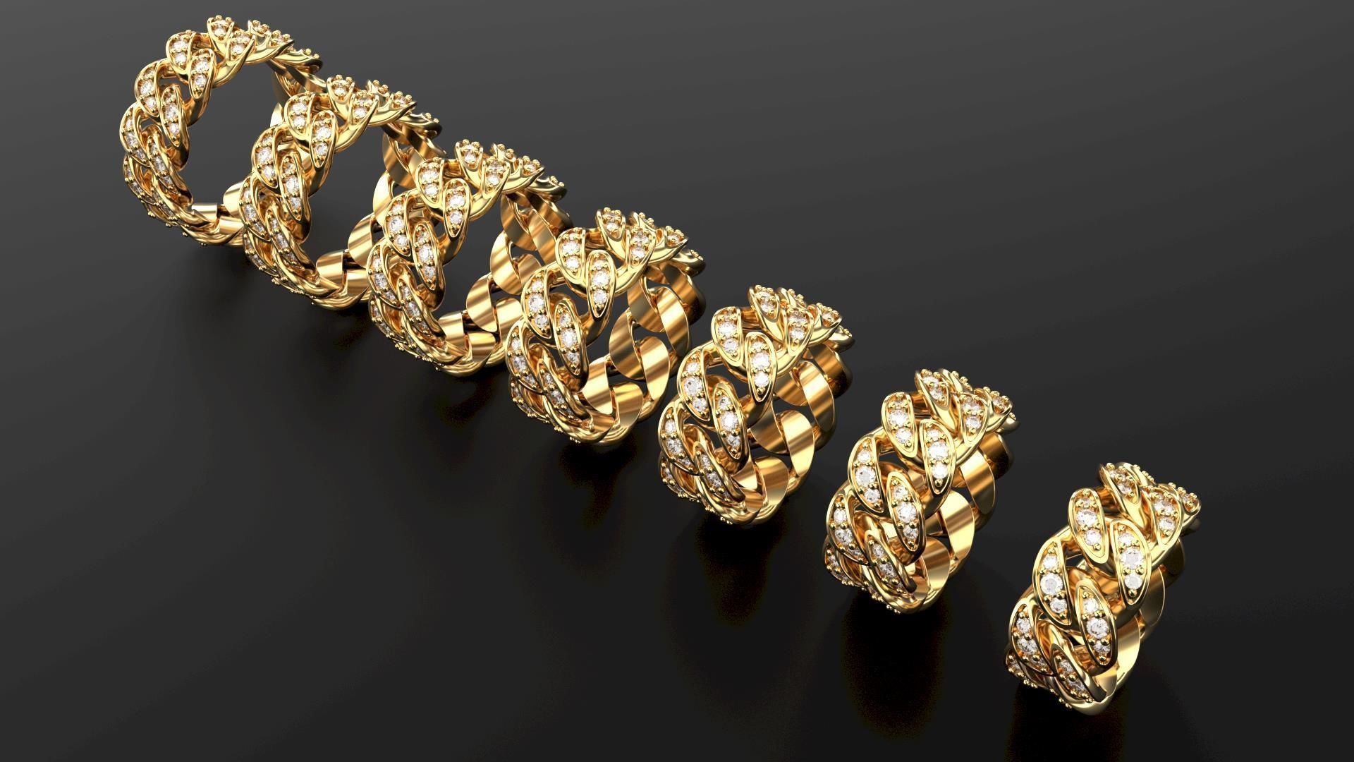 CUBAN RING SIZE 9 USA 3D print model_6