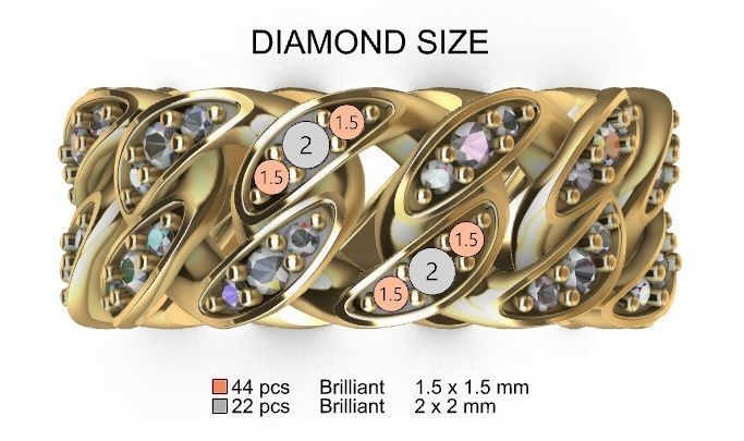 CUBAN RING SIZE 9 USA 3D print model_4