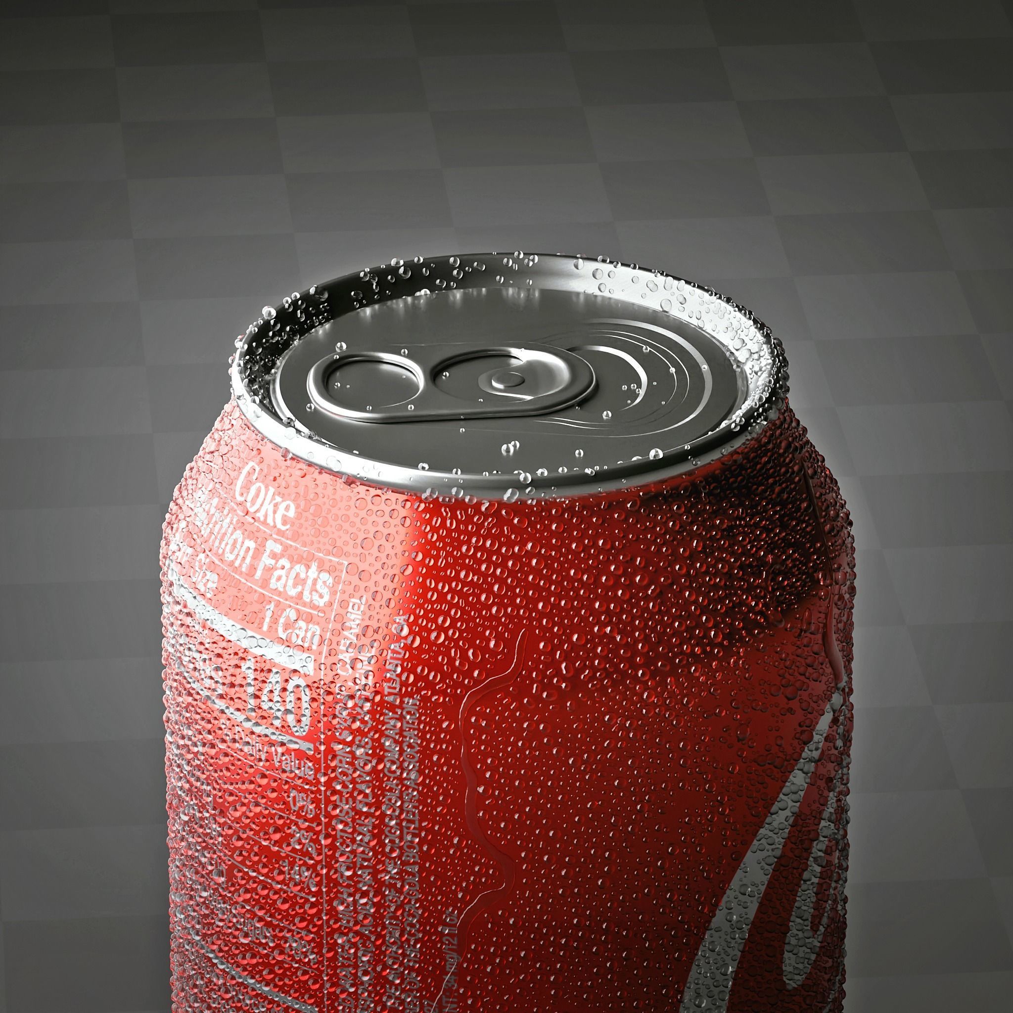Coca Cola Drink Can Low-poly 3D model_3