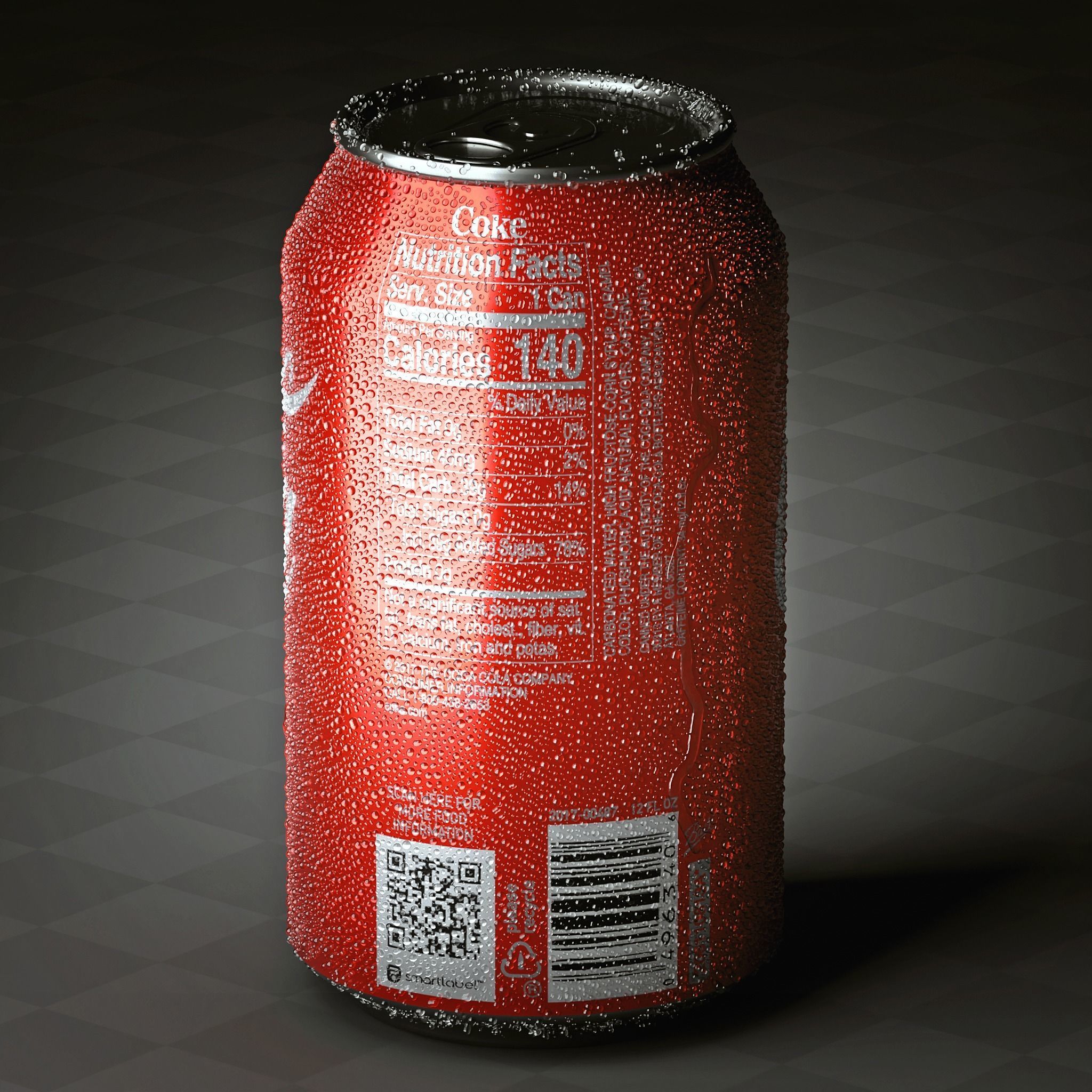 Coca Cola Drink Can Low-poly 3D model_4