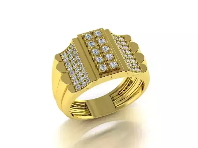 Men Diamond Jewelry Ring 3D print model
