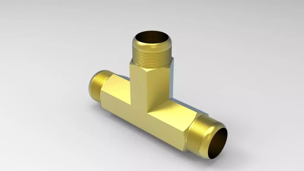 Tee fitting Free 3D model_0