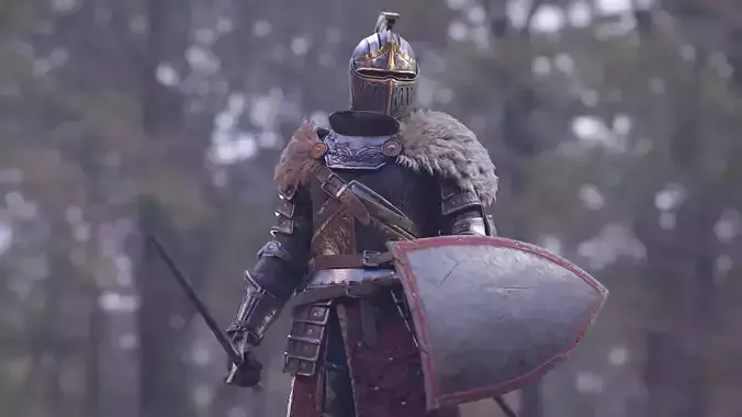 Knight Errant Low-poly 3D model