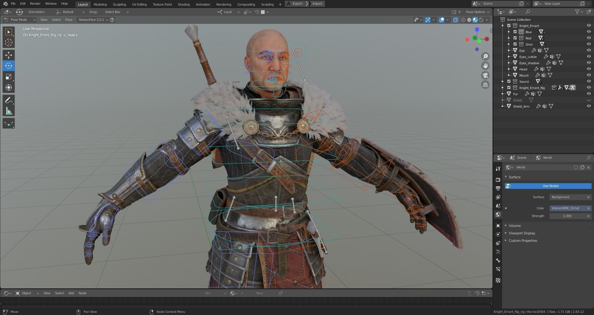 Knight Errant Low-poly 3D model_34
