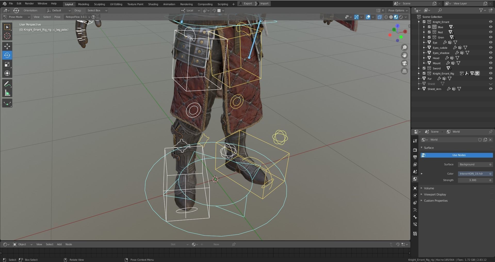 Knight Errant Low-poly 3D model_37
