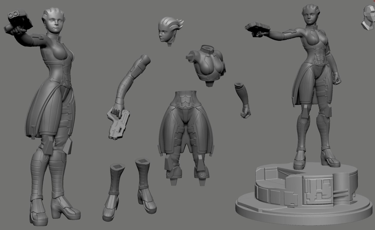 Liara - Mass Effect 3D print model_1