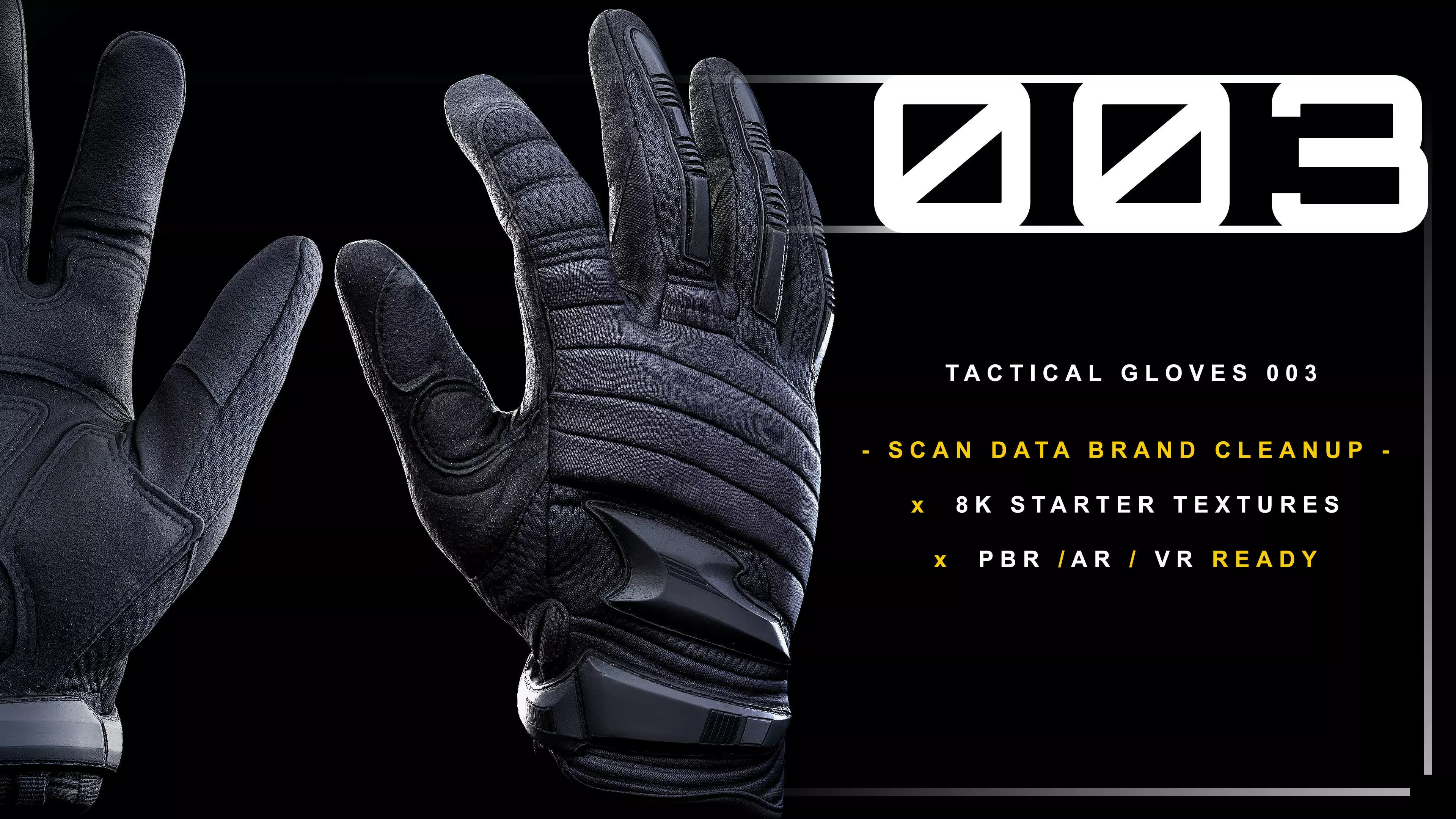 Tactical Gloves 003 Low-poly 3D model