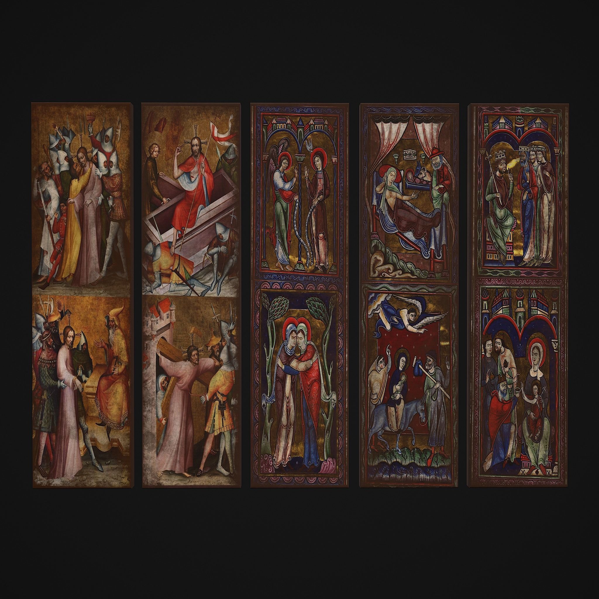 Medieval Long Paintings Five Pack 3D Model Collection_36